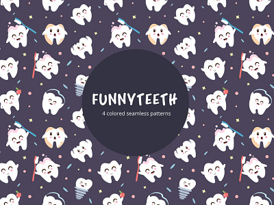 Funny Teeth Vector Free Seamless Pattern free freebie funny graphics pattern teeth typography vector