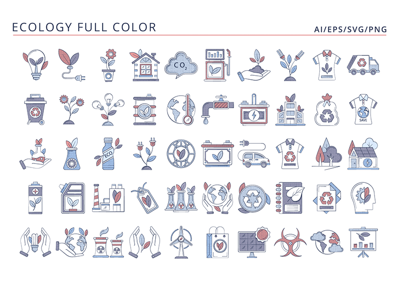 50 Ecology Icons ecology graphics icons typography vector