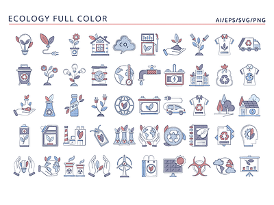 50 Ecology Icons ecology graphics icons typography vector