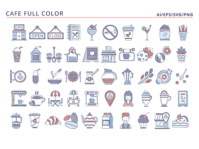 50 Cafe Icons graphics icons vector