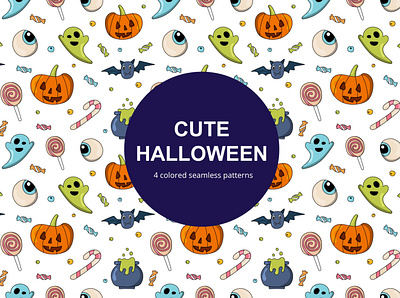 Cute Halloween Vector Seamless Pattern free freebie graphics pattern typography vector