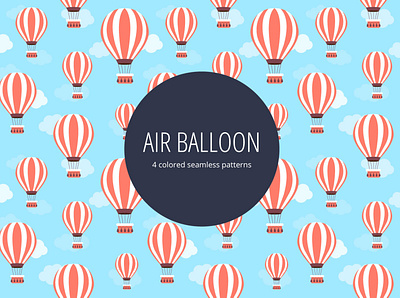 Air Balloon Vector Seamless Pattern graphics pattern typography vector