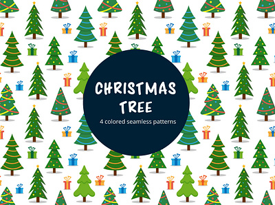 Christmas Tree Vector Seamless Pattern christmas graphics pattern tree typography vector