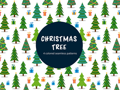 Christmas Tree Vector Seamless Pattern