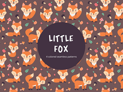 Little Fox Vector Free Seamless Pattern fox free freebie graphics pattern vector