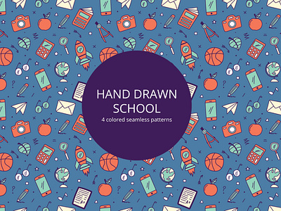 Hand Drawn School Vector Seamless Pattern