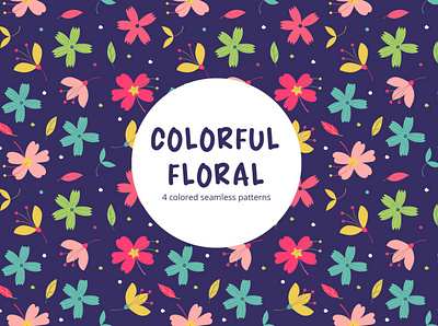 Colorful Floral Vector Seamless Pattern colorful floral graphics pattern typography vector