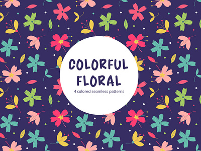 Colorful Floral Vector Seamless Pattern