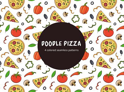 Doodle Pizza Vector Free Seamless Pattern free freebie graphics pattern pizza typography vector