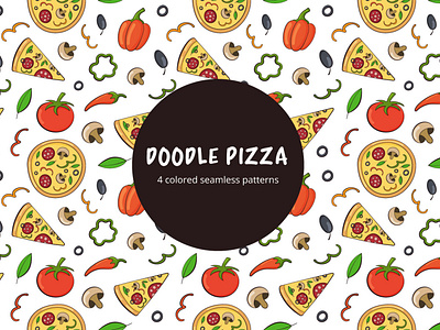 Doodle Pizza Vector Free Seamless Pattern