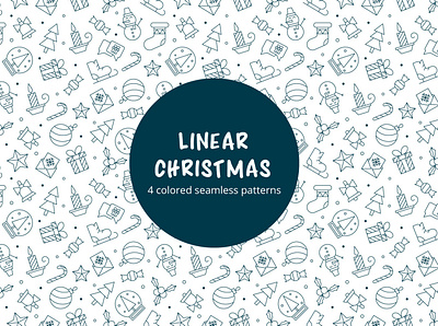 Linear Christmas Vector Seamless Pattern christmas graphics pattern typography vector