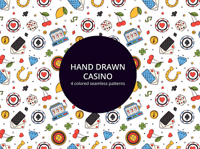 Hand Drawn Casino Vector Seamless Pattern casino graphics pattern typography vector