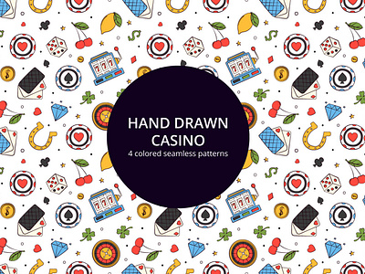 Hand Drawn Casino Vector Seamless Pattern