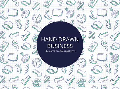 Hand Drawn Business Vector Seamless Pattern business graphics hand drawn pattern typography vector