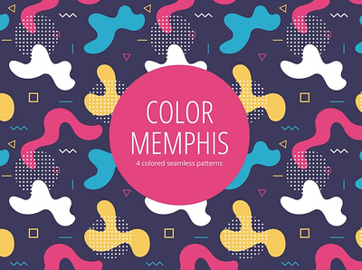 Color Memphis Free Seamless Pattern free freebie graphics pattern typography vector