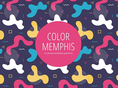 Color Memphis Free Seamless Pattern