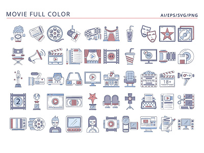 50 Movie icons design graphics icons typography ui vector