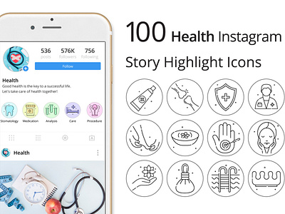 Health Instagram Story Highlight Icons