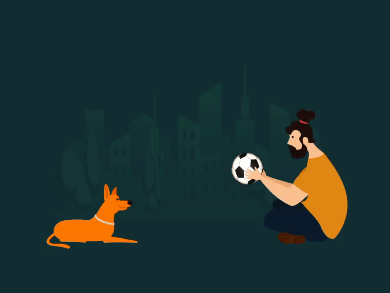 Play Time 2d animation aftereffect animation design dog football gif illustrator play playtime vector