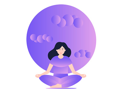 Meditation app design illustration vector