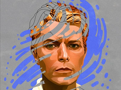 David Bowie 70s berlin branding cabaret david bowie glam illustration jack c. gregory music portrait station to station thin white duke