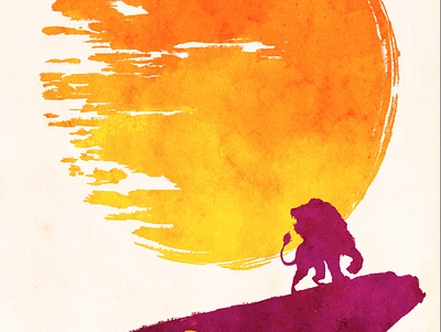 The Lion King 2019 beyonce disney donald glover film illustration jack c. gregory james earl jones lion mufasa nala poster scar simba sun watercolor