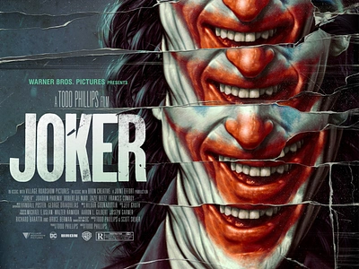 Joker batman comic book dc dc comics design film gotham horror illustration jack c. gregory joaquin phoenix joker movie poster poster todd phillips warner brothers