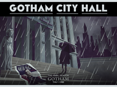 Gotham City Hall - GOTHAM batman dc comics deco film fox gotham graphic design illustration jack c. gregory jack gregory penguin television