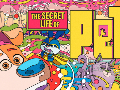 Secret Life of Pets 2 design film illustration jack c. gregory poster psychedelic secret life of pets