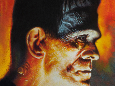 Frankenstein's Monster acrylic painting film illustration jack c. gregory monster poster