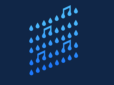 Singin' in the rain graphic design ilustration music notes rain drops