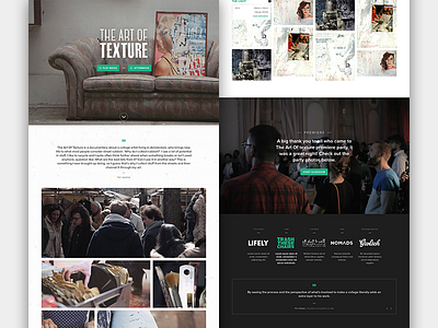 The Art Of Texture onepage design art documentary onepage responsive video website
