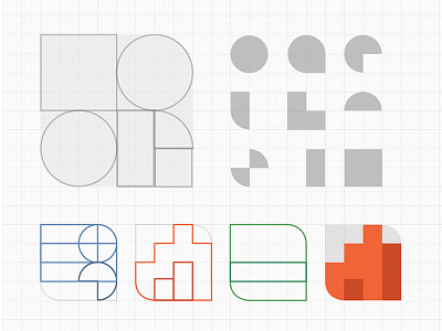 Shapes And Grid icons illustrator shapes vector