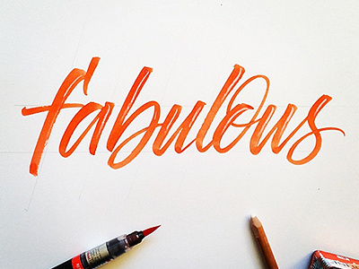 Fabulous brush brushpen calligraphy handmade handtype ink lettering red type