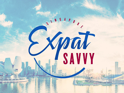 Expat Savvy Singapore Logo brushpen calligraphy logo circle lettering logo singapore