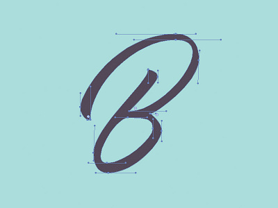 Lettering to vector - B letter alphabet b bezier curves calligraphy letter lettering vector letter