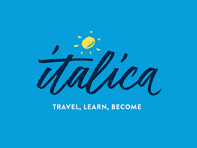 italica logo brand calligraphy handmade identity italica italy language logo sky sun