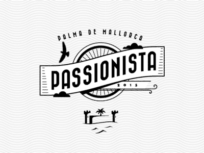 Passionista Logo Animation animation badge bike castle clouds animation cycle gif logo logo animation palm palma de mallorca passionista