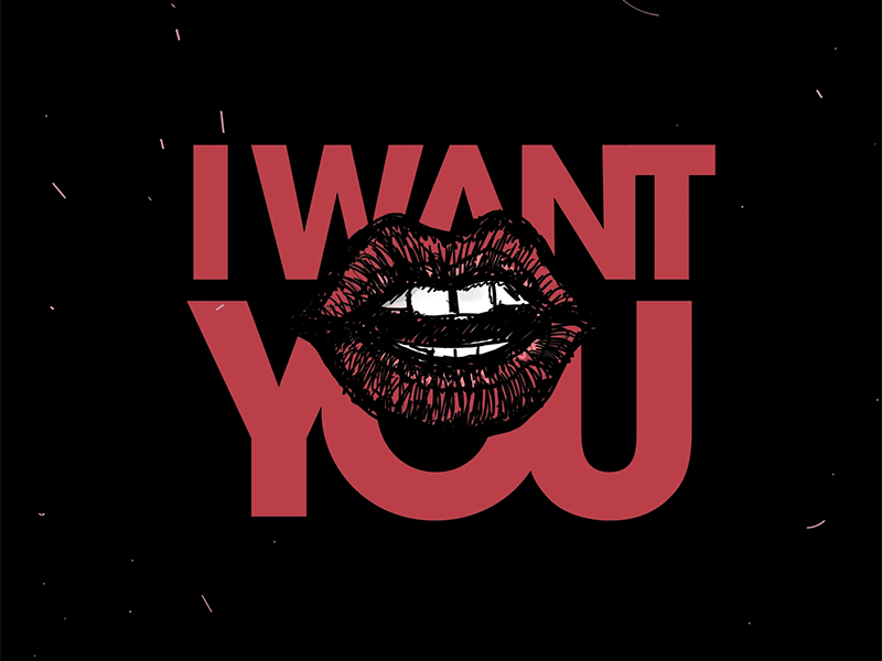 I want you 2d animation frame by frame gif lips loop love rotoscoping