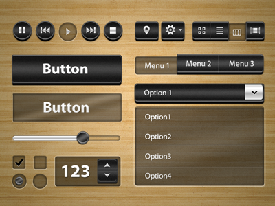 Black Chunky Ui Kit - Free psd psd free black chunky ui kit user interface