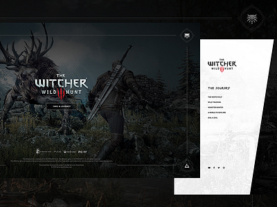 The Witcher 3 - Splash Screen & Navigation Menu animation dark experience game gaming menu microsite splash ux video game web witcher