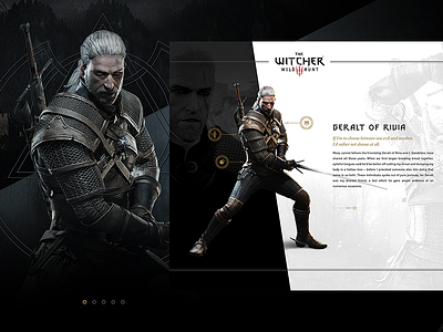 The Witcher 3 - Character Screens character dark experience game gaming geralt microsite profile ux video game web witcher