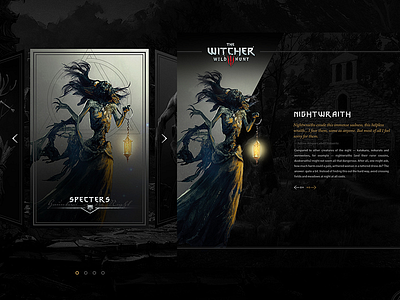 The Witcher 3 - Bestiary dark experience game gaming ghost microsite monster ux video game web witcher