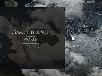 Interactive Map - Game of Thrones Viewer's Guide Experience dark experience explore full screen game of thrones got interactive map movie series tv world