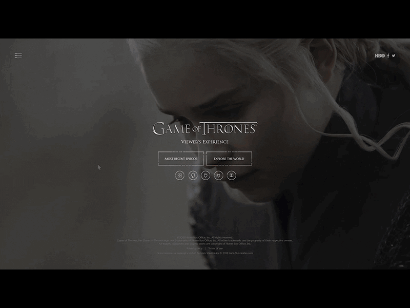 Navigation Menu - Game of Thrones Viewer's Guide Experience