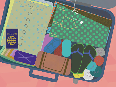 Packing for vacation color illustration luggage pattern vacation