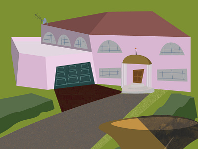 Daily 65 address background cartoon house image