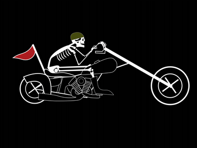 Laughing Skeleton Bike Club animation biker character chopper demon flag gif motorcycle motorcycle club skeleton