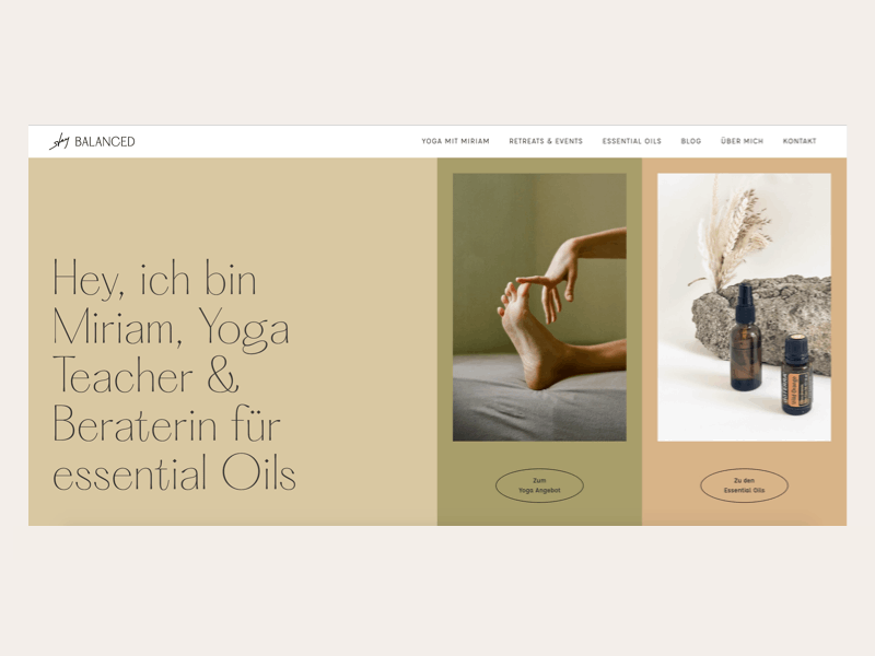 Website Design and Webflow essential oils female entrepreneur logodesign minimalism tonality uidesign webdesign webflow website concept website design yoga