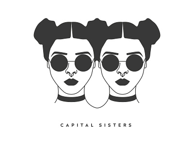 Techno Girls berlin capital sisters choker design graphic party sunglasses techno